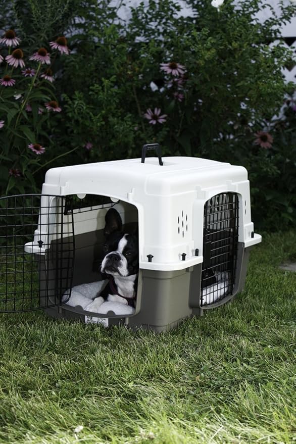 Pet Lodge® Two Door Dog Crate | Designed for Air Transport | Dog Kennel | Easy to Clean Pet Crate | for Pets Up to 30lbs | Small