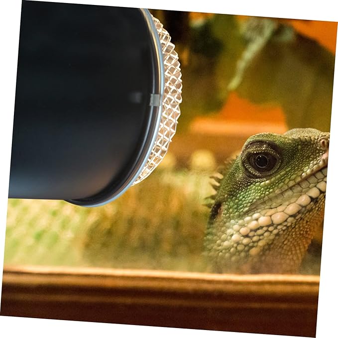 Happyyami Reptile Heating Lamp Shade Mesh Cover Insulation for Lizard Snake Terrariums Easy to Install Scald Prevention Sturdy Design for Pet Safety