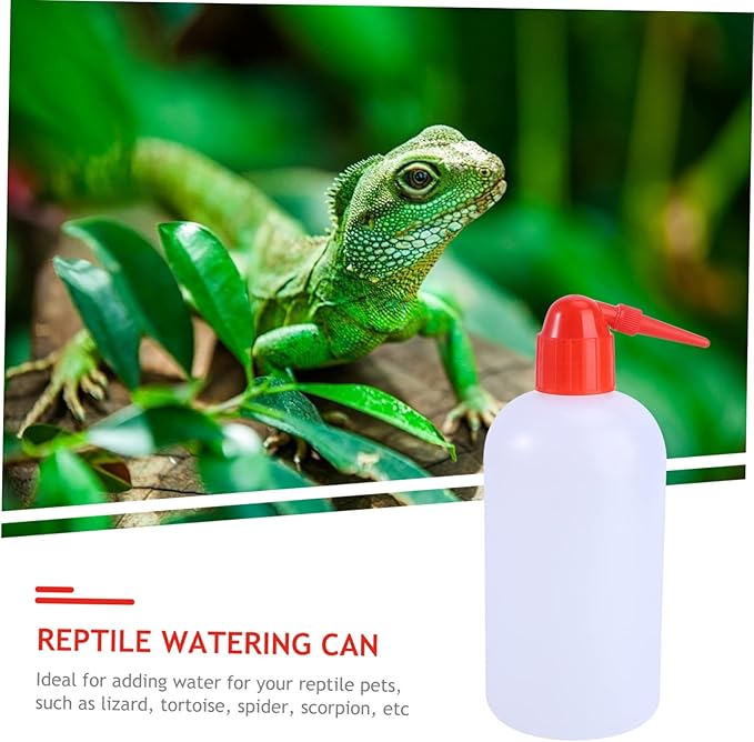 Healifty 500ml PET Feeder Watering Can 2Pcs Safety Wash Bottles for Reptiles Spiders and Geckos Leakproof Design Comfortable to Hold
