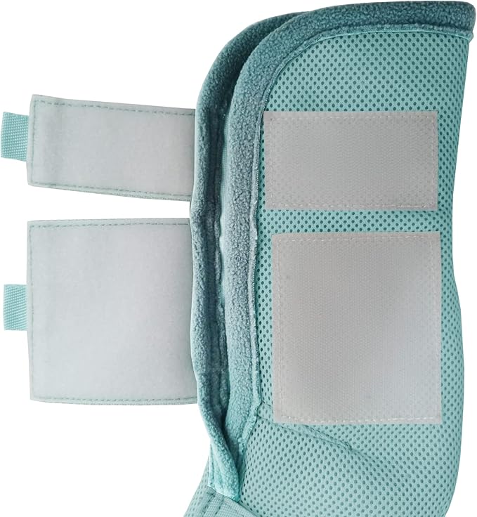 LEAFOREST Horse Fly Boots Set of 4 - Non Slip Leg Protection for Donkey Mini Pony Draft, Breathable Mesh Fly Boots for Pasture & Barn Use Blue Cob