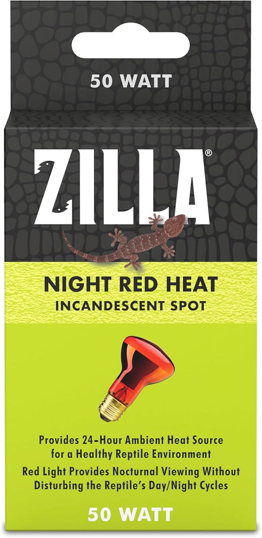 Zilla Incandescent Spot Bulb, for Nocturnal Reptile Species, Night Red