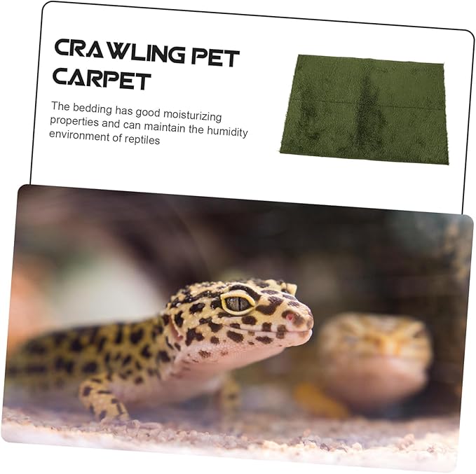 Reptile Carpet Mat Reusable Terrarium Bedding Liner Soft Imitation Grass Substrate for Tortoise Snake Lizard Turtle Cage Accessories