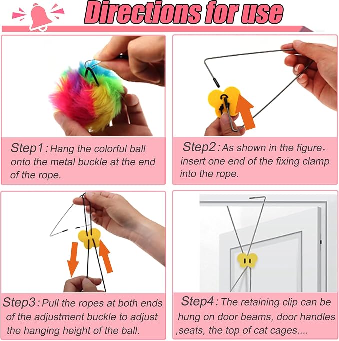 Interactive Cat Toys, Independent Play Hanging Door Cat Toys for Indoor Cats Kitten Exercise Toy for Bored Cats - Image 6