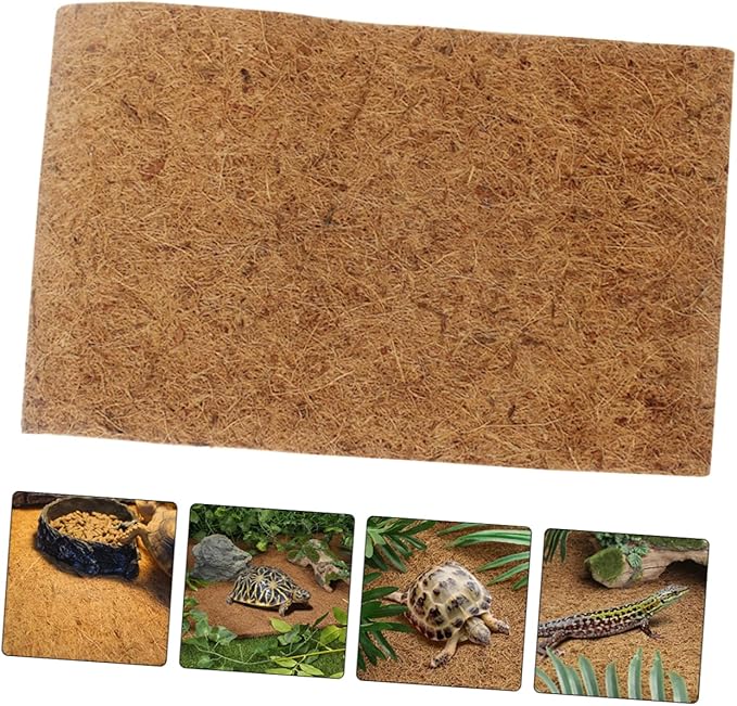 MERRYHAPY Coconut Fiber Reptile Mat Pet Terrarium Substrate Reptile Bedding Terrarium Carpet for Bearded Dragon Snake Tank Accessories Easy-Cut Slip