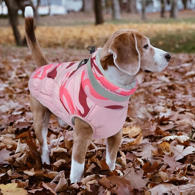 Lelepet Warm Dog Winter Coat Dog Coats for Extra Large Dogs Waterproof Dogs Jacket with Harness Built in Reflective Cold Weather Coats Windproof Zip-Up Winter Fleece Vest Snowsuit Great Dane 3XL