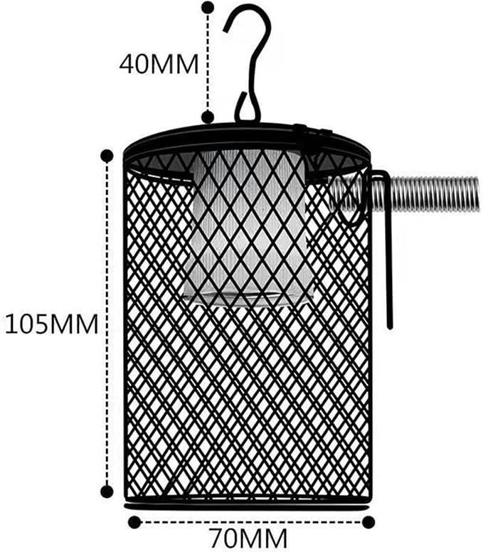 , Basking Light Cover Insulation Cage Heating Lamp Holder Heating Cage for Amphibian Parrot