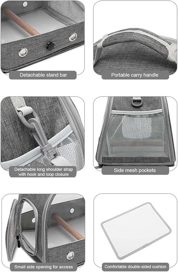 Bird Travel Bag - Travel Bird Backpack Cage | Transport Case, Parrot Carrier Bag, Portable Cagge, Removable Backpack Carrier for Rabbits Parrots Small Pets Hamsters