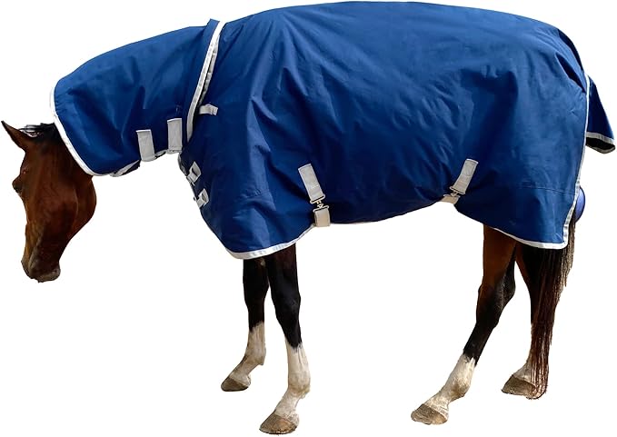 1200D Horse Blanket Winter Water Resistant， 220g Polyester Filling Liner Premium Horse Turnout Blanket,Medium Weight Horse Rug,Winter Horse Blanket with Neck Cover 72 inches