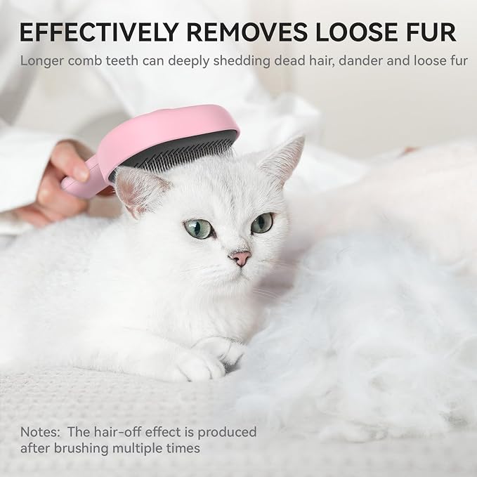 Aumuca Cat Brushes for Indoor Cats, Cat Hair Brush for Shedding, Cat Brush for Long or Short Haired Cats, Cat Grooming Deshedding Brush for Dog Kitten Horse Massage Removes Loose Fur - Image 6