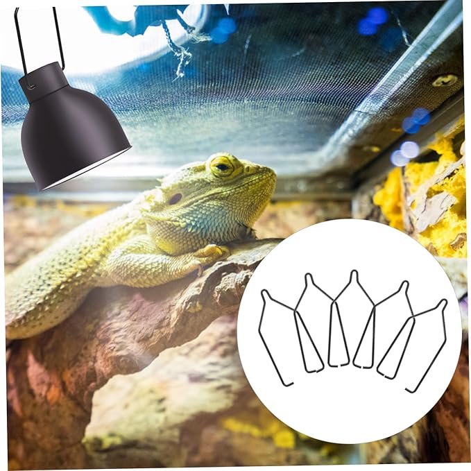 Kisangel 10pcs Reptile Light Cover Clamps for Turtle Tank Gecko Chameleon Cage Accessories Heat Light for Reptiles Lampshade Clips