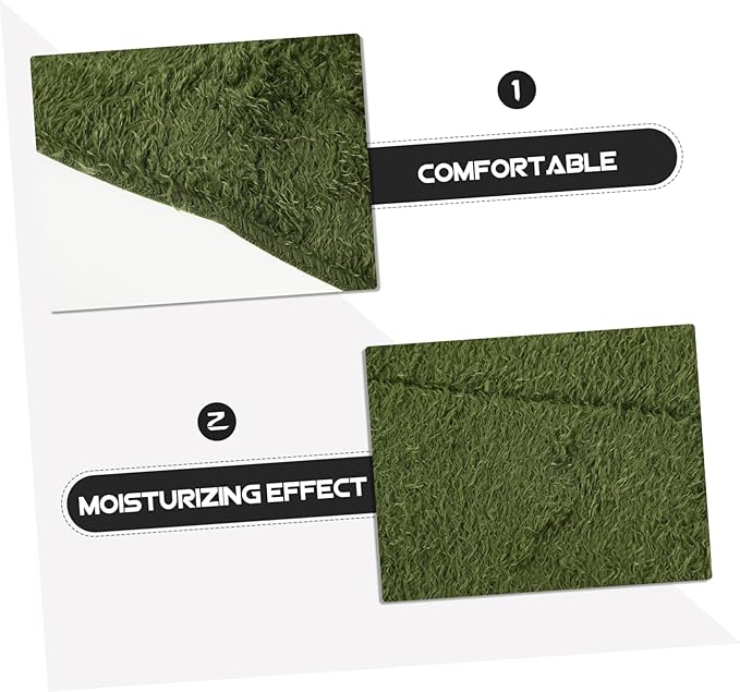 Reptile Carpet Mat for Tortoises and Snakes Washable Terrarium Liner Moisture Retaining Faux Grass Bedding for Reptile Habitats and Enclosures