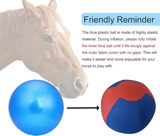 Jolly Ball for Horses - 18-inch Elastic Outdoor Pasture Ball to Prevent Boredom, Fun Horse Toys for Active Play
