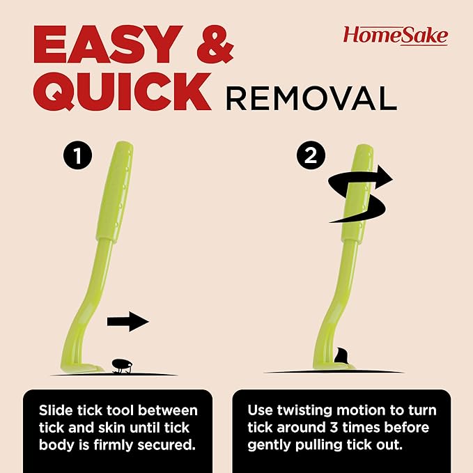 Homesake Tick Remover Tool for Dogs, Cats & Humans – Tick Removal Kit (3 Pack) with Built-in Keychain Hole – Removes Tick Head & Body – Pain-Free, Chemical-Free