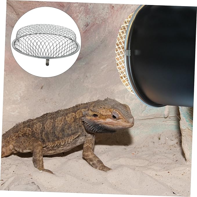 Totority Reptile Heating Lamp Shade 5.5 Inch Sturdy Scald Mesh Cover for Reptile Box Heat Lamp Guard Compatible Fixtures