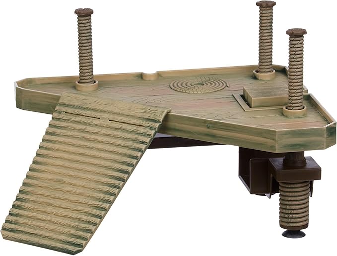 Penn-Plax Reptology Turtle Pier and Basking Platform, Medium - Adjust Height Up to 12 In - Floats at Water Level -Easy Ramp Access for Turtles, Frogs & Reptiles in Aquariums or Terrariums, 11.5x9.5 In