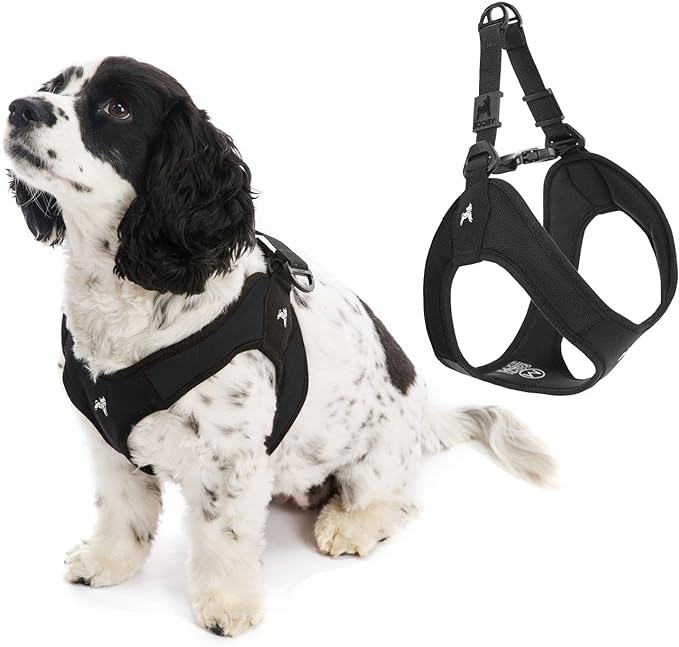 Gooby Escape Free Easy Fit Harness - Black, X-Small No Pull Step-in Patented Small Dog with Quick Release Buckle Perfect On The Go for Dogs or Medium (04602-BLK-XS)