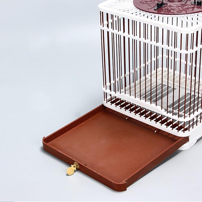 Bird Cages New Model Steel Shellfish Cage Embroidery Dianchin Jade Yellow Bird Accessories Bath Cage Spring Drawer Bird Carrier
