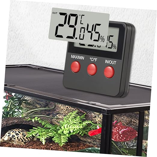 POPETPOP 2sets Digital Temperature and Humidity Gauge for Reptile Tanks Accurate Hygrometer for Lizard Snake and Enhanced Monitoring