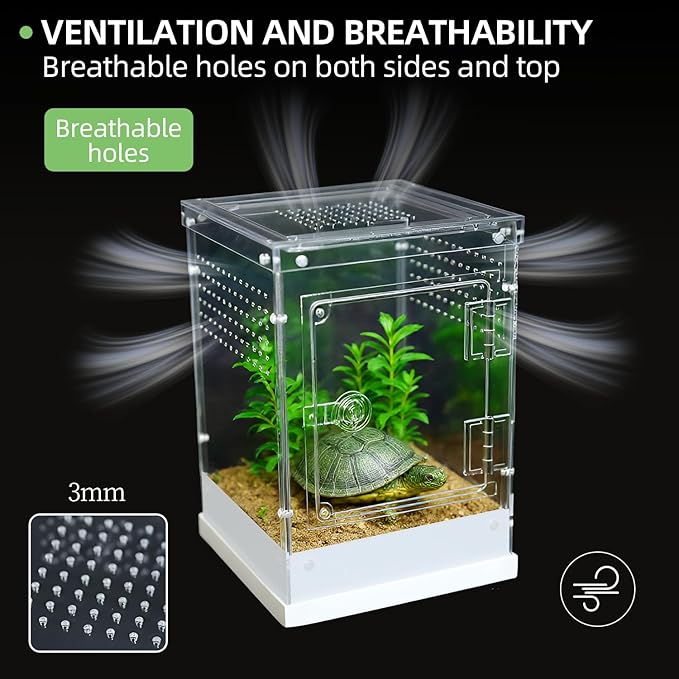 Jumping Spider Enclosure, 7.8''x8''x12'' Large Insect Terrarium, Praying Mantis Habitat, Large Insect Terrarium,Reptile Enclosure,Spider Habitat Caterpillar Habitat (7.8''x8''x12'')