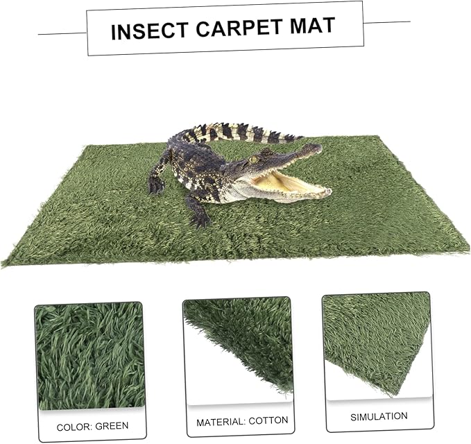 Mipcase 2pcs Moss Reptile Carpet Liner for Terrarium Bedding Breathable Reptile Habitat Pad for Turtles Snakes and Lizards and Washable Cushion for Clean Environment