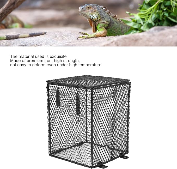 Tyenaza Reptile Lamp Cover Professional Prevents Scald Protective Reptile Heater Lamp Guard for Lizards Terrapins Snakes (Quadrate 2.3in)