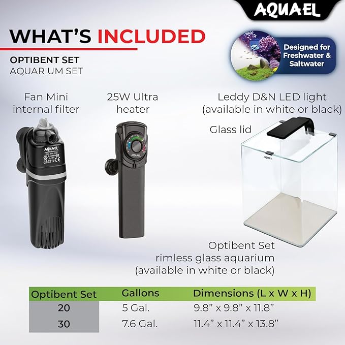 Aquael OptiBent Set (White, 20L / 5 US Gal.)