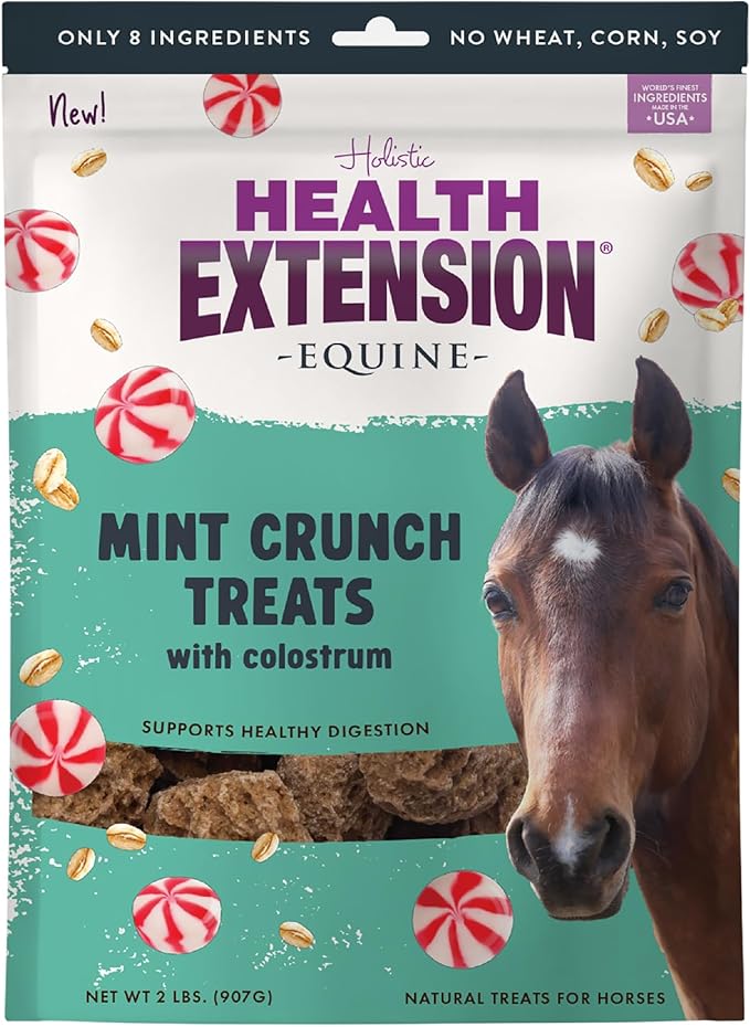 Health Extension Equine Mint Crunch Treats with Colostrum – Refreshing Mint Flavor for Horses – Supports Daily Training Rewards & Positive Reinforcement – 2 lb Bag