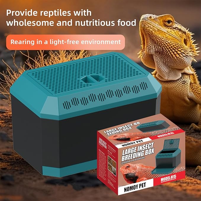 XIGETRAIL Insect Habitat for Crickets, Dubia Roaches, Breadworms,Convenient for Storing, Feeding Insects.(9.25" L x 6.29" W x 5.7" H)