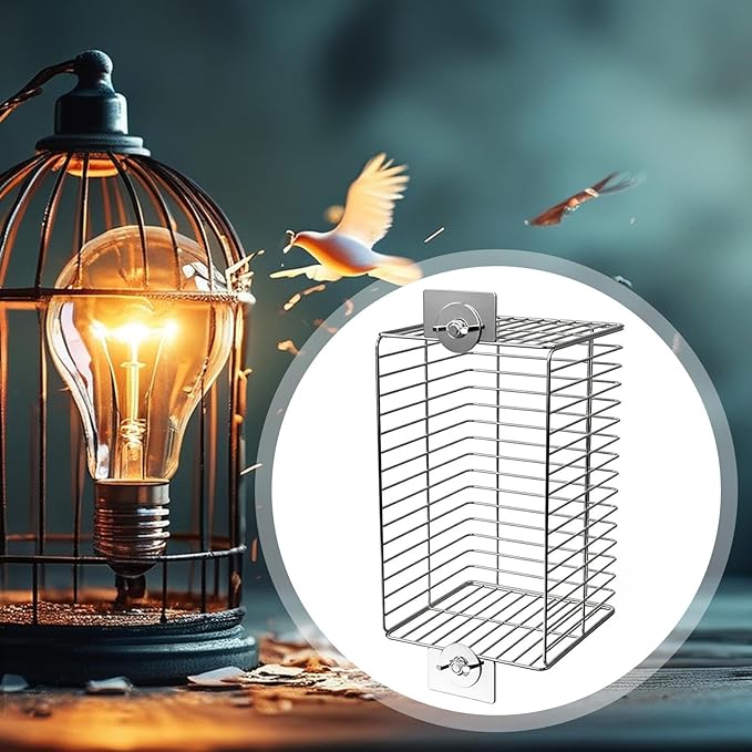 Light Bulb Heating Lampshade, Heat Lamp Cover, Reptile Lamp Cover, Anti Scald Bracket Cage for Tortoise Frogs