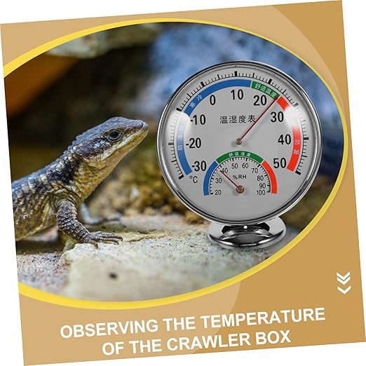 COLLBATH Reptile Humidity Gauge Dual Thermohygrometer for Terrariums Versatile Easy to Mount for Reptile Species