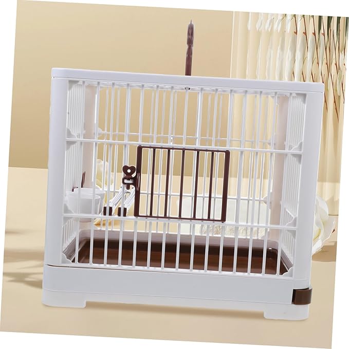 Portable Bird Travel Cage with Handle for Parakeets Small Birds and Pigeons Lightweight Plastic Carrier with Ventilation Removable Tray for Easy Cleaning Outdoor Flight Cage for