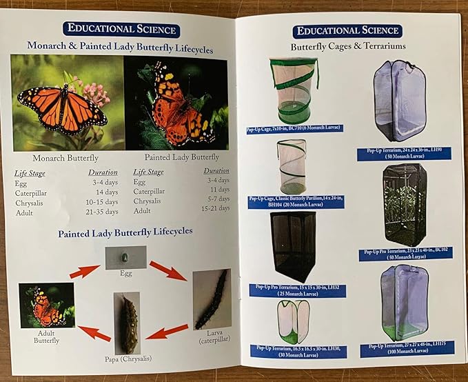Educational Science Professional Pop-Up Butterfly Cage/Terrarium, 27 x 27 x 48-inch, Navy Blue, LH175B