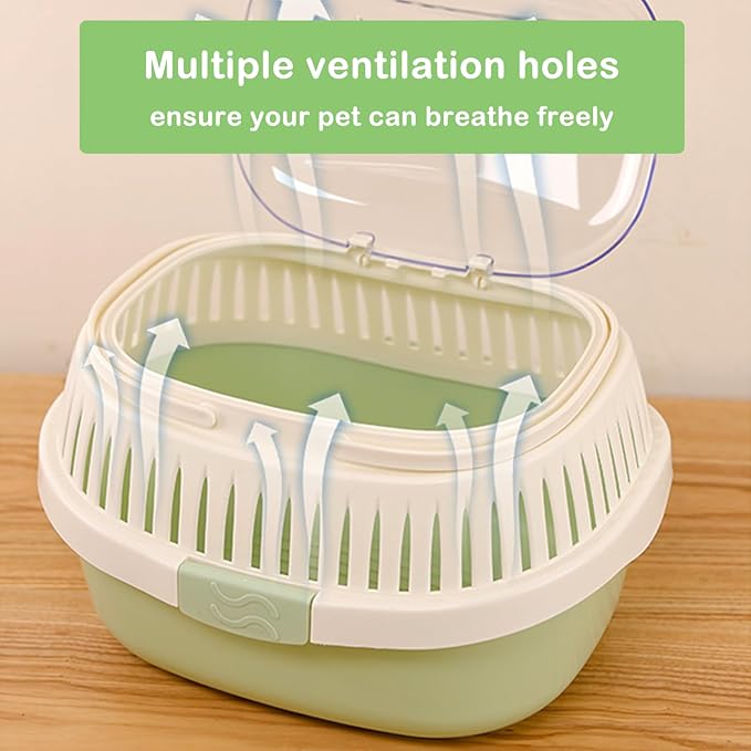 Hamster Carrier Guinea Pig Carrier 13 X 11 X 8 in Portable Hamster Travel Cage with Ventilation Holes Outdoor Small Pet Carrier for Rat Gerbil Rabbit Hedgehog Squirrel Mouse Bunny