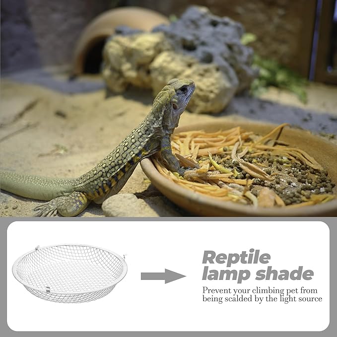Mipcase Reptile Heat Lamp Cover 8.5 Inch Reptile - Scald Mesh Lampshade Box Insulation Shade Protection Guard for Pet Snake Lizard Turtle