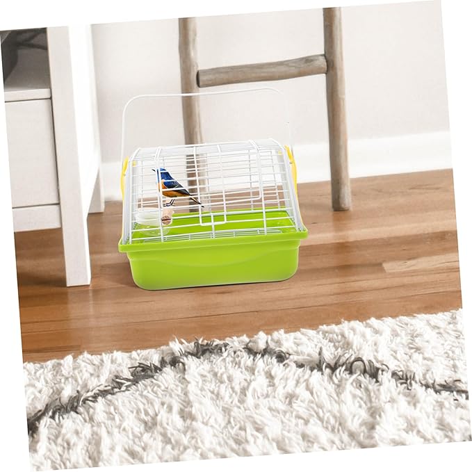 Totority Portable Parrot Travel Cage with Ventilated Metal Wire Wear-Resistant Bird Carrier for Outdoor Trips Hiking Camping Comfortable Secure Parakeet Carrying Cage with Handle for Small