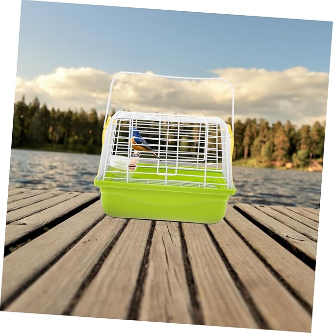 Mipcase 1Set Portable Metal Bird Carrier Travel Cage for Parrots Birds Lightweight Design Secure Comfortable for Outdoor Use for Parakeets Pet Birds