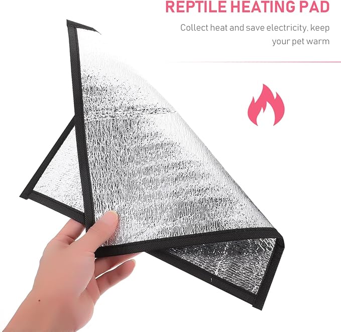 balacoo 2 Pcs Reflective Insulation Reptile Mat - 11.8" Under Tank Thermal Film for Snake Lizard Turtle - Maximizes Warmth for Reptile Heat Pad & Heat Tape