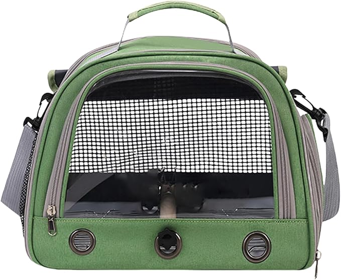 Bird Carrier Case - Parrot Travel Bag, Zippered Pet Tote | Breathable Shoulder Bag with Standing Perch, Lightweight Cage Alternative for Small Birds, Carrier for Hospital Visits