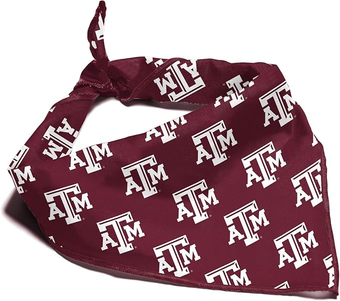 Texas A&M Aggies Officially Licensed Bandana for Dogs and Cats | Fits Pets Great Gift Idea | Easy-to-Tie (Large, 28")