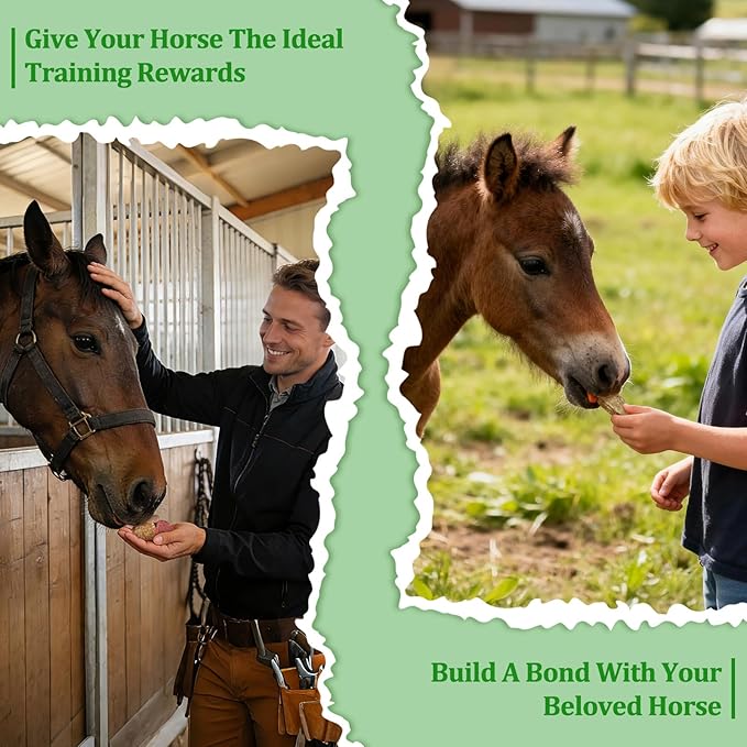 KATUMO Horse Treats, Made with Flaxseed Oats Apple Banana Strawberry and Carrot, Natural Healthy Snacks for Horse Training Rewards and Daily Feeding, 2 lbs