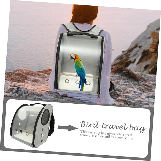 Parrot Carrier Bag Breathable Design Outdoor Bird Backpack for Travel Convenient Bird Perch and Comfortable Shoulder Straps for Hiking and Outings