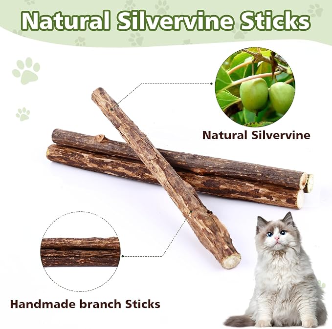WOUSEDO 24 Pack Catnip Chew Toys with Silvervine Sticks for Cats - Image 5