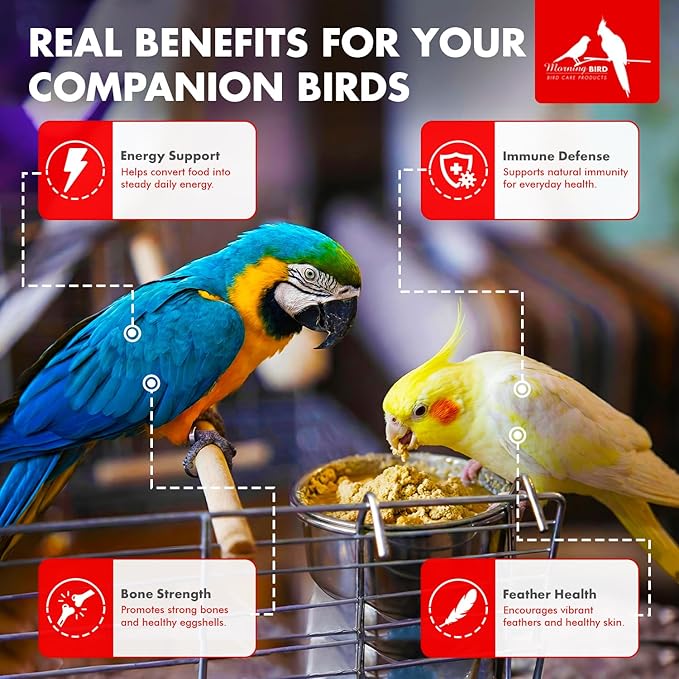 Morning Bird Hearty Bird 4.5 oz oz – Daily Multivitamin Powder for Birds – Energy Support - Healthy Growth – Nutrient Supplement for All Bird Types