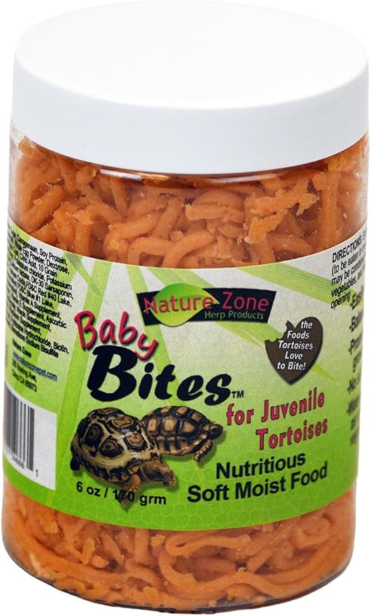 Nature Zone Bites for Baby Tortoises – Shredded, Soft, Moist, Ready-to-Eat Food for Healthy Tortoises (Melon Flavor)