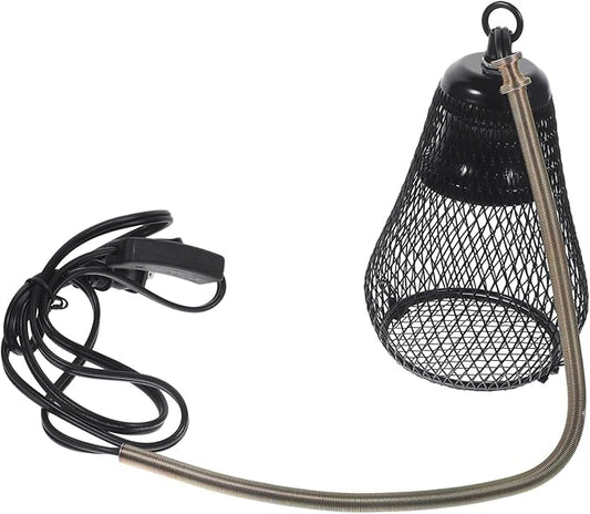 Reptile Heating Lamp Mesh Cover Scald Light Shade for Pet Enclosures Durable Design with Hook for Bearded Dragons and Other Climbing Pets US Plug