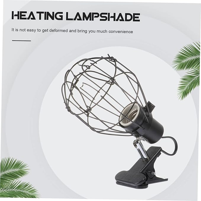 Luxshiny 1Pc Reptile Basking Light Lampshade Durable Scald Cover for Bulbs Easy to Use Fixture for Reptile Cage Supplies US Plug Compatible