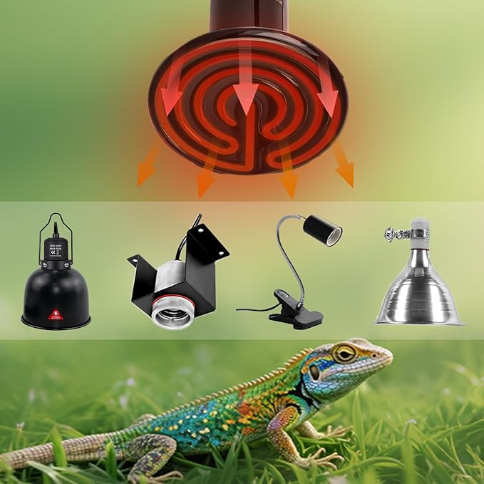Ceramic Reptile Heat Lamp Bulbs 75w 2pack E26 Base Ceramic Heat Emitter for Reptiles 75w Reptile Heat emitter Bulb, Suitable for Amphibian Ceramice Heat Lamp Bulbs for Chicken Coop Heater