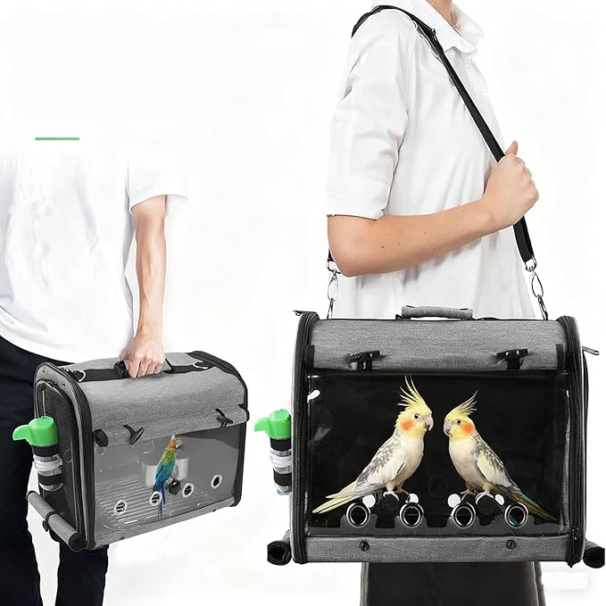 Bird Carrier Bag with Stand, Lightweight Backpack for Parrot, Portable Travel Cage, Pet Transparent Breathable Carrier Lightweight Travel Carrier for Small Bird (1PC)