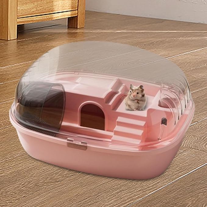 Deluxe Hamster Home with Clear Top and Easy Access, Pink