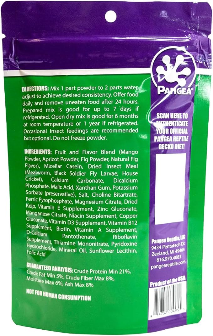 Pangea Gecko Diet with Fig & Insects™ 8 oz (1/2 lbs)